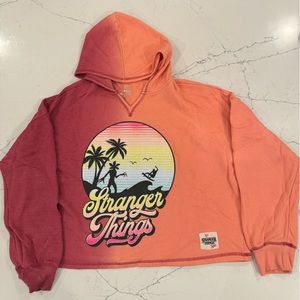 Justice Stranger Things Pink Hooded Sweatshirt Size XLPlus (16p/18p)